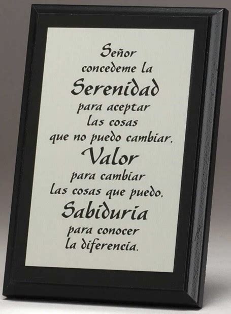 Plaque With Serenity Prayer In Spanish My 12 Step Store