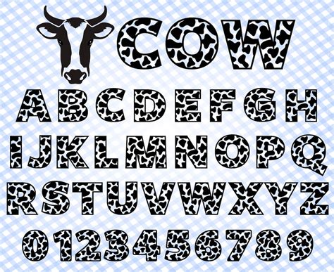 Cow Font Cow Spots Font Svg Cow Alphabet Svg Cow Skin Font Font Animal