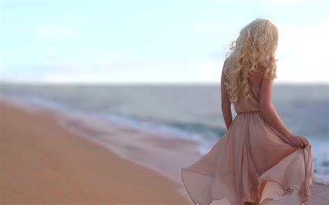 wallpaper women outdoors model blonde sea sand beach fashion wedding dress romance