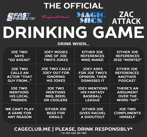 Home » drinking games » fun drinking games for two people. Podcast Drinking Games | The CageClub Podcast Network