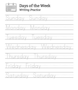 days   week  months   year worksheets playing learning