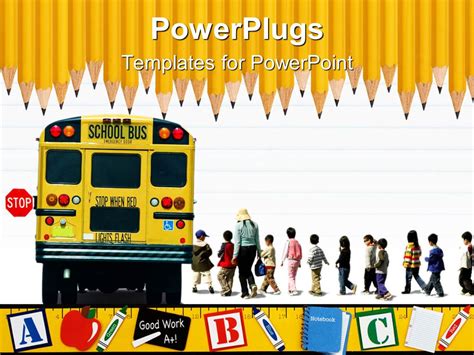 Powerpoint Template Education School Theme With Yellow