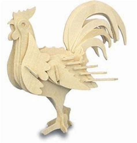 Chicken Woodcraft Construction Kit 3d Wooden Model Puzzle Etsy