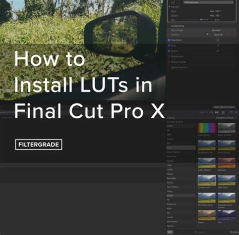 How To Install Luts In Final Cut Pro X Filtergrade