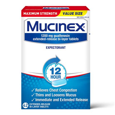 Mucinex D Maximum Strength Expectorant And Nasal Decongestant Tablets 24 Count Ph
