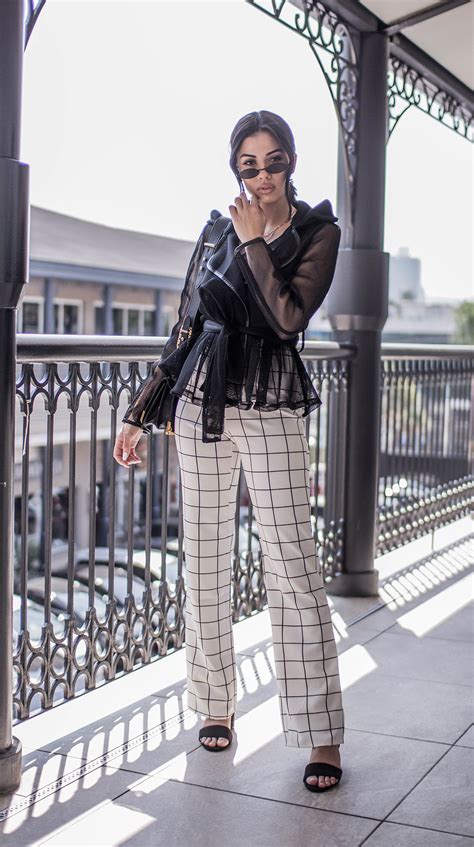 Black Jacket With Plaid Pants Outfit