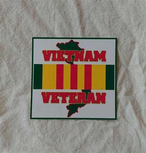 Vietnam Veteran Sticker 4 X 4 Gloss Vinyl Weatherproof Etsy