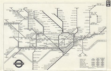 London Underground Diagram Of Lines Tube Map Hutchison 1963 1965 Old