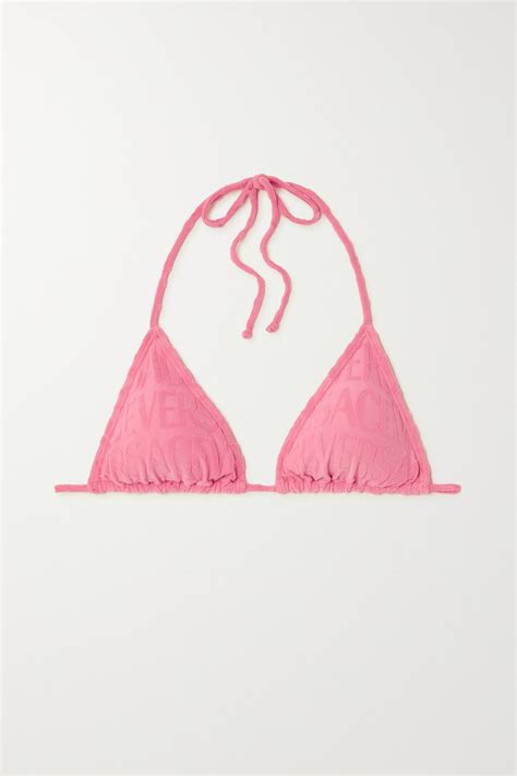 Versace Dua Lipa Triangel Bikini Oberteil Aus Stretch Frottee Mit