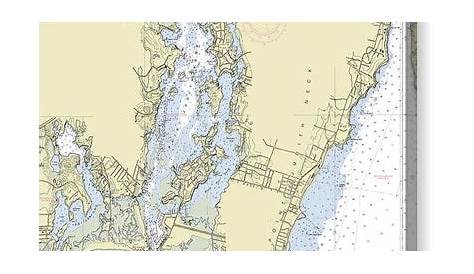 Rhode Island Nautical Chart Canvas Prints | SeaKoast