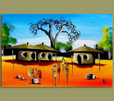 African Village Painting