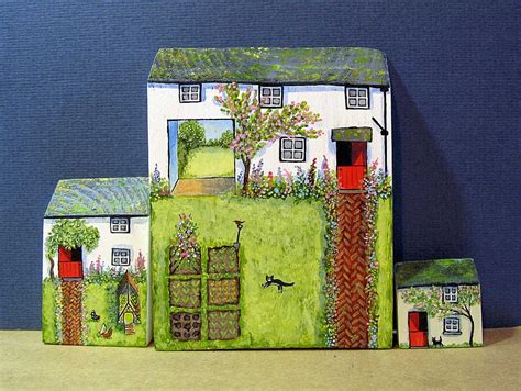 Wooden Hand Painted Cottages By Joy Williams Painted Cottage Painted