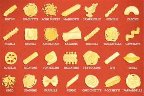 A List Of Common Types Of Pasta Coolguides