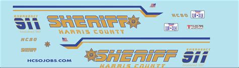 124 125 Harris County Texas Sheriffs Department Jns Decals
