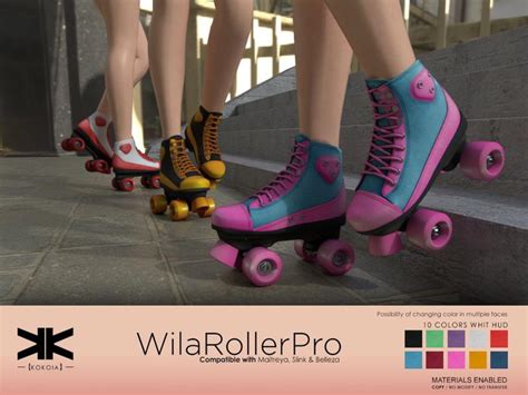 Second Life Marketplace Wilarollerpro Woman Rollers 10 Colors Kokoia