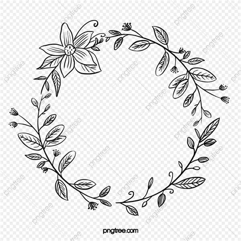 Black Hand Drawn Line Side Wedding Decoration With Surrounded Round