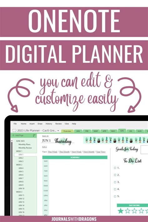 Editable Onenote Digital Planner Calendar 2022 2023 Fully