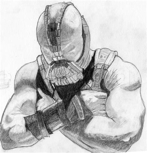 How To Draw Bane From The Dark Knight Rises Step By Step Drawing