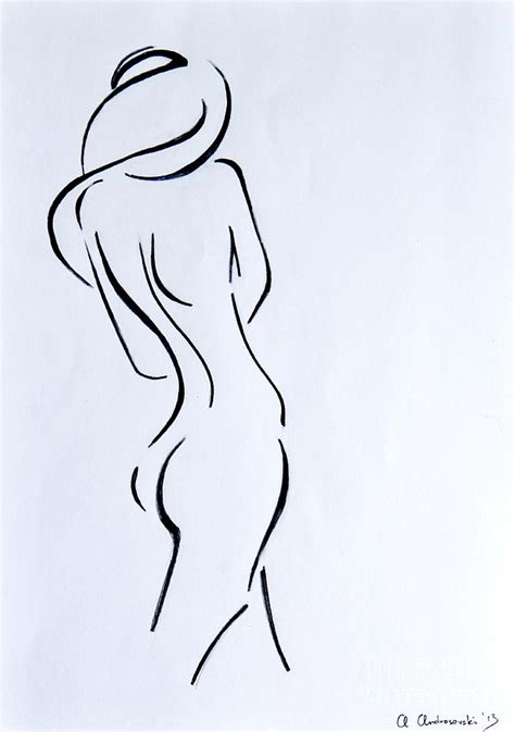 Sketch Of A Nude Woman Painting By Anna Androsovski Fine Art America