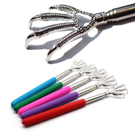 Practical Handy Bear Claw Back Stainless Pen Clip Back Scratcher Telescopic Eagle Claw Bear Claw
