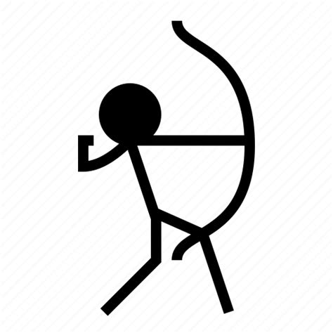 Archery Bow Figure Stickman Icon Download On Iconfinder