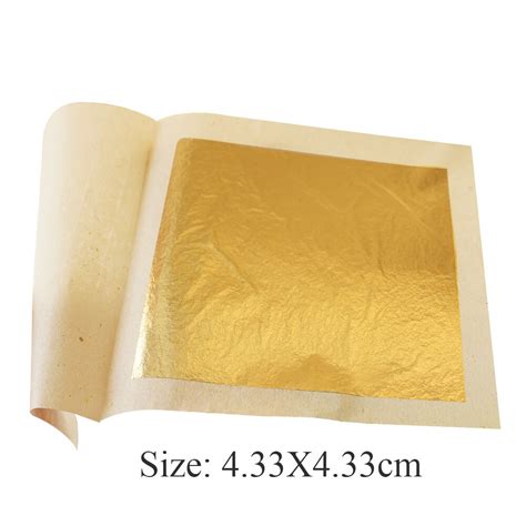 100 Sheets 24k Pure Genuine Gold Leaf Foil Sheet 433x433cm Edible