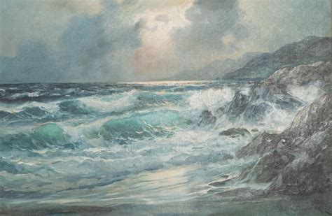 Alexander Dzigurski Seascape 24 X36 Oil On Canvas Serbian 1911