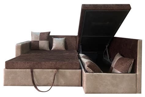 Brown And Cream Modern Uv Furnitech L Corner Sofa Cum Bed With Storage For Home At Rs 48000piece