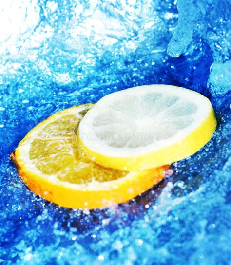 Lemon And Oranges With Water Stock Photo Image Of Cool Exhilarative