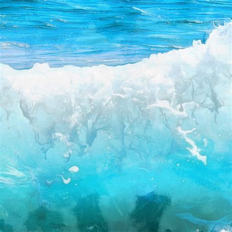 Turquoise Waves Canvas Ocean Wall Art Waves Poster Beach Etsy