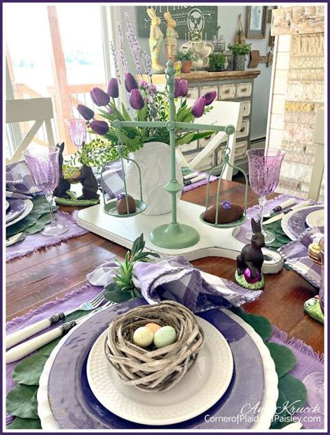 Purple Easter Table In 2021 Easter Tablescapes Purple Easter Easter