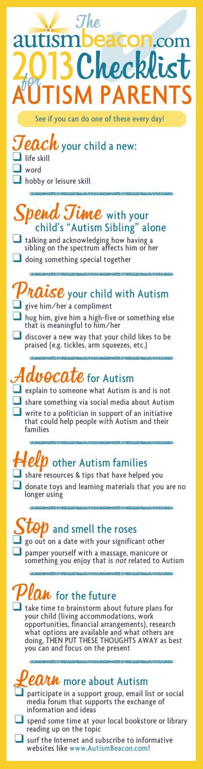 Checklist For Autism Parents Infograph