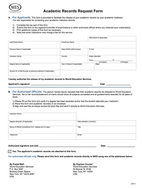 Wes Academic Request Form Fill Out And Sign Online Dochub
