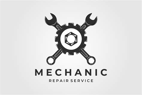 Mechanic Logo Vintage Vector Design Graphic By Uzumakyfaradita