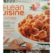 Find ones that sound healthier including lean cuisine or healthy choice and. Lean Cuisine Favorites, Spaghetti With Meatballs: Calories, Nutrition Analysis & More | Fooducate