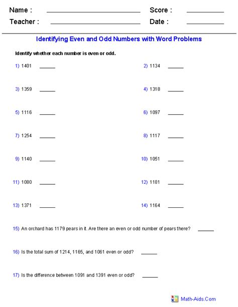 Also, these free fraction worksheets are available in a variety of formats that are easily customized. Even and Odd Worksheets | Dynamically Created Even and Odd Worksheets