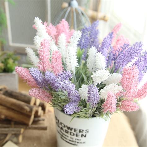 Grows to 15 inches tall. 1 Pc Artificial Lavender Fake Plastic Plant 4 Colors ...