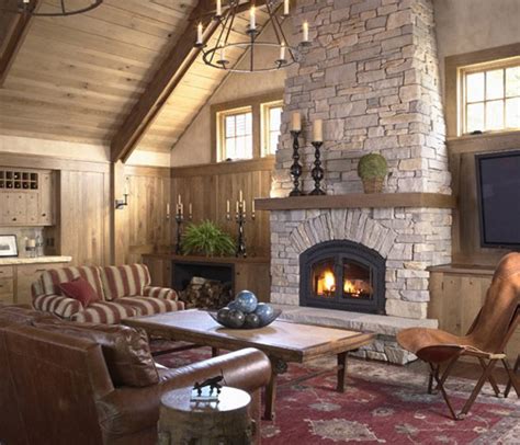 30 Indoor Stone Fireplaces Adorable Home
