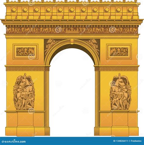 Arc De Triomphe Vector Illustration Stock Vector Illustration Of