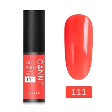 Mini111 5ml Canni Electric Coral Uvled Esmalte Permanente Envase Pvc