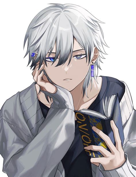 Pin By Karuta Aromia On Аниме парни White Hair Anime Guy Blue Hair