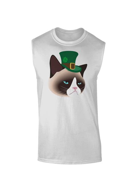 Leprechaun Disgruntled Cat Muscle Shirt Davson Sales