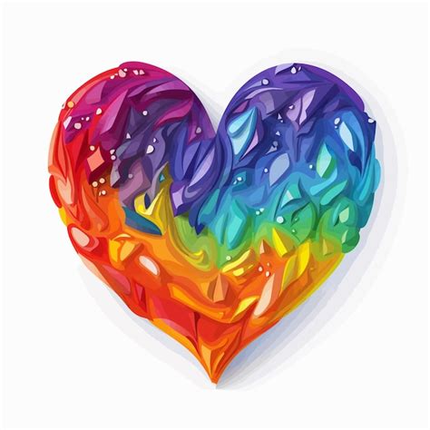 Premium Vector Rainbow Heart Sticker