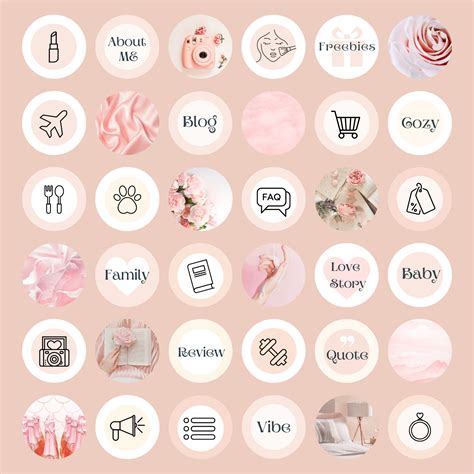 Pink Instagram Highlight Covers Instagram Story Highlight Etsy
