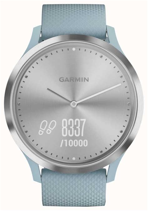 Garmin Quadrante Argentato In Gomma Blu Con Tracker Attività Vivomove