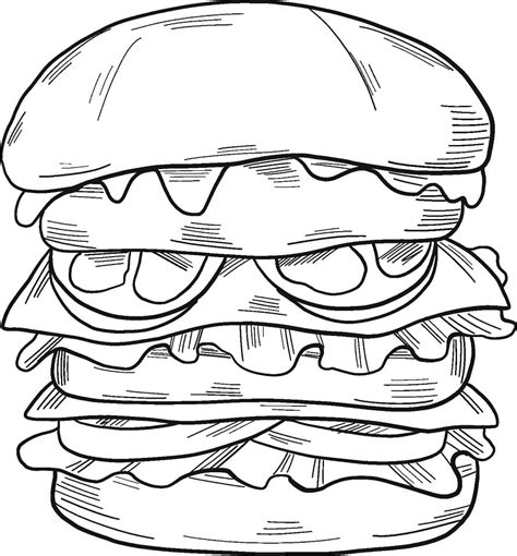 Hamburger Coloring Page Dibujos De Hamburguesas Para Colorear Free