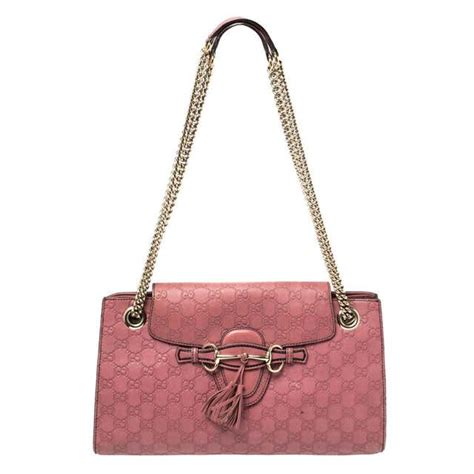 Gucci Pink Guccissima Leather Large Emily Chain Shoulder Bag At 1stdibs