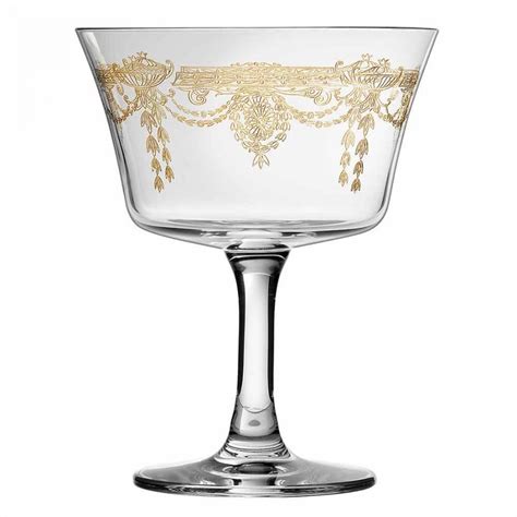 Retro Fizz 1890 Gold Cocktail Glass 6 75oz In 2020 Cocktail Glassware Vintage Stemware Glass