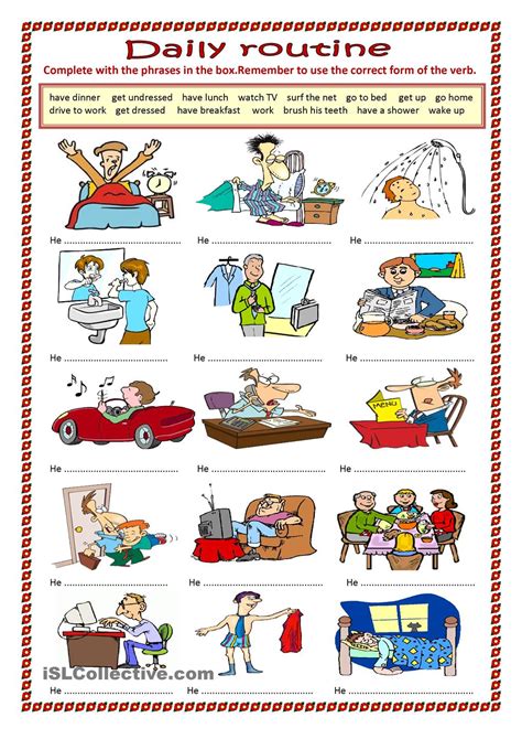 Daily Routine Adapted English Esl Worksheets For Distance Learning My