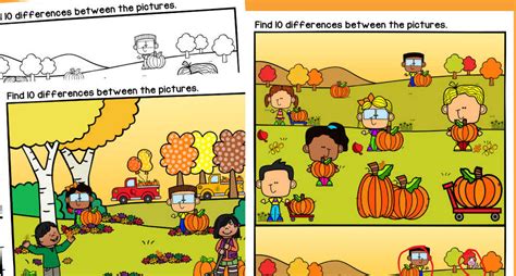 Spot The Differences Fall Visual Perception Frogs And Fairies